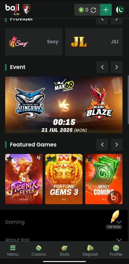 Bj Baji Game Events